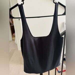 Vince Navy Knit Crop Tank, Small Sleeveless Women's Top